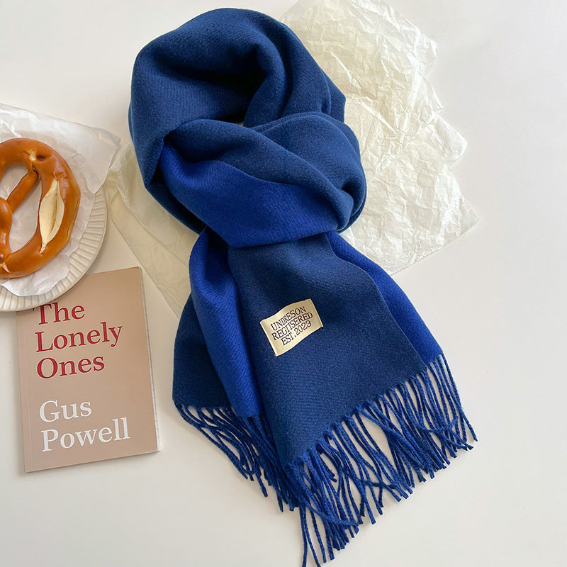 Warm Women Scarf - Reversible Fringed Cashmere Winter - Tophatter Daily Deals