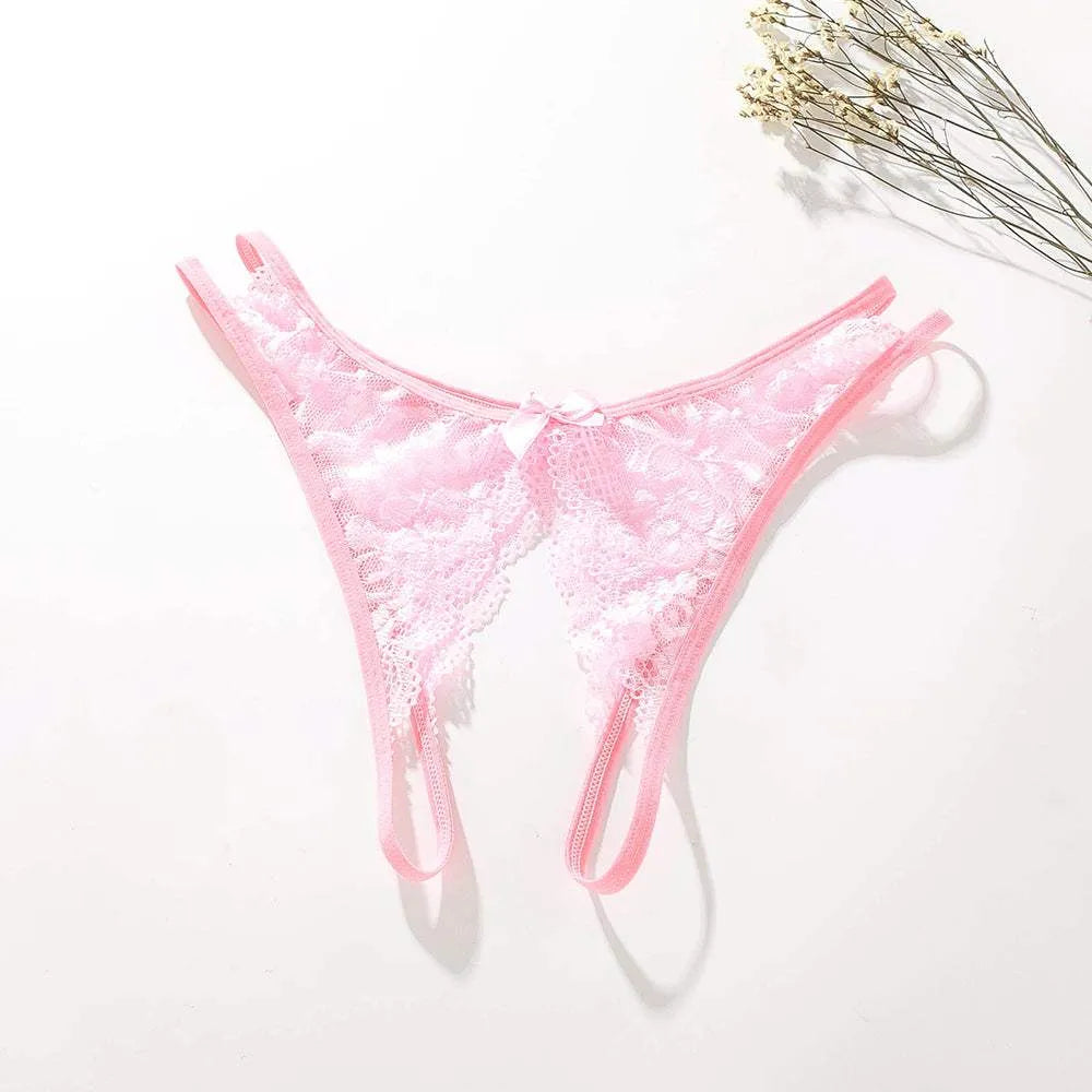 Jessica's Crotchless Lingerieâ„¢ Open Crotch Thong Jessica'sâ„¢ Pink Underwear - Tophatter Daily Deals
