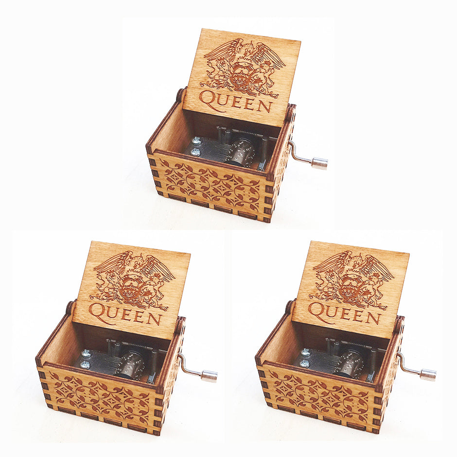 Antique Carved Wooden Hand Crank Spirited Away Music Box Christmas Gift Birthday Gift Party Decoration Music box 3pc 0 - Tophatter Daily Deals