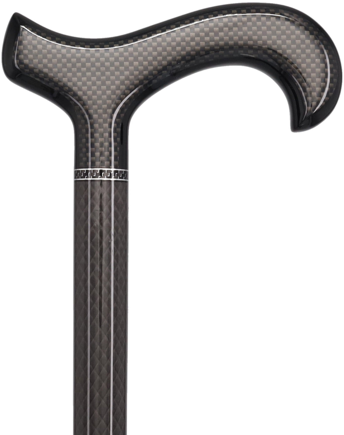 Extra Tall Black Carbon Fiber Derby Cane - Triple Wound Superlite Carbon Fiber Walking Canes - Tophatter Daily Deals