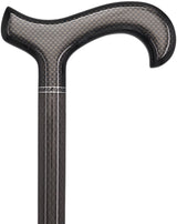 Extra Tall Black Carbon Fiber Derby Cane - Triple Wound Superlite Carbon Fiber Walking Canes - Tophatter Daily Deals
