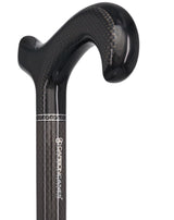Extra Tall Black Carbon Fiber Derby Cane - Triple Wound Superlite Carbon Fiber Walking Canes - Tophatter Daily Deals