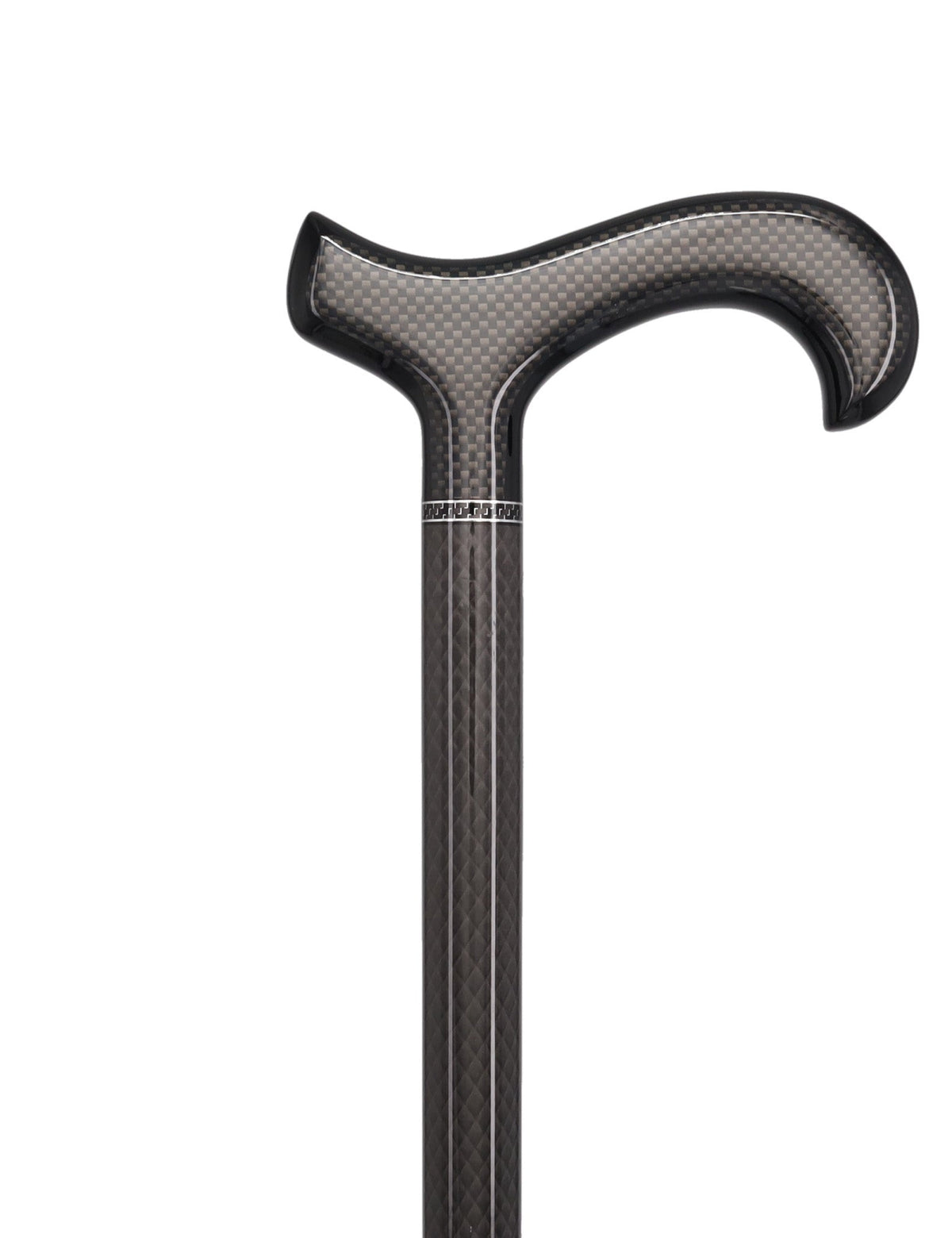 Extra Tall Black Carbon Fiber Derby Cane - Triple Wound Superlite Carbon Fiber Walking Canes - Tophatter Daily Deals