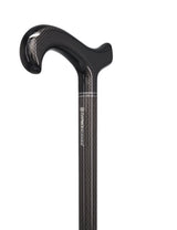 Extra Tall Black Carbon Fiber Derby Cane - Triple Wound Superlite Carbon Fiber Walking Canes - Tophatter Daily Deals