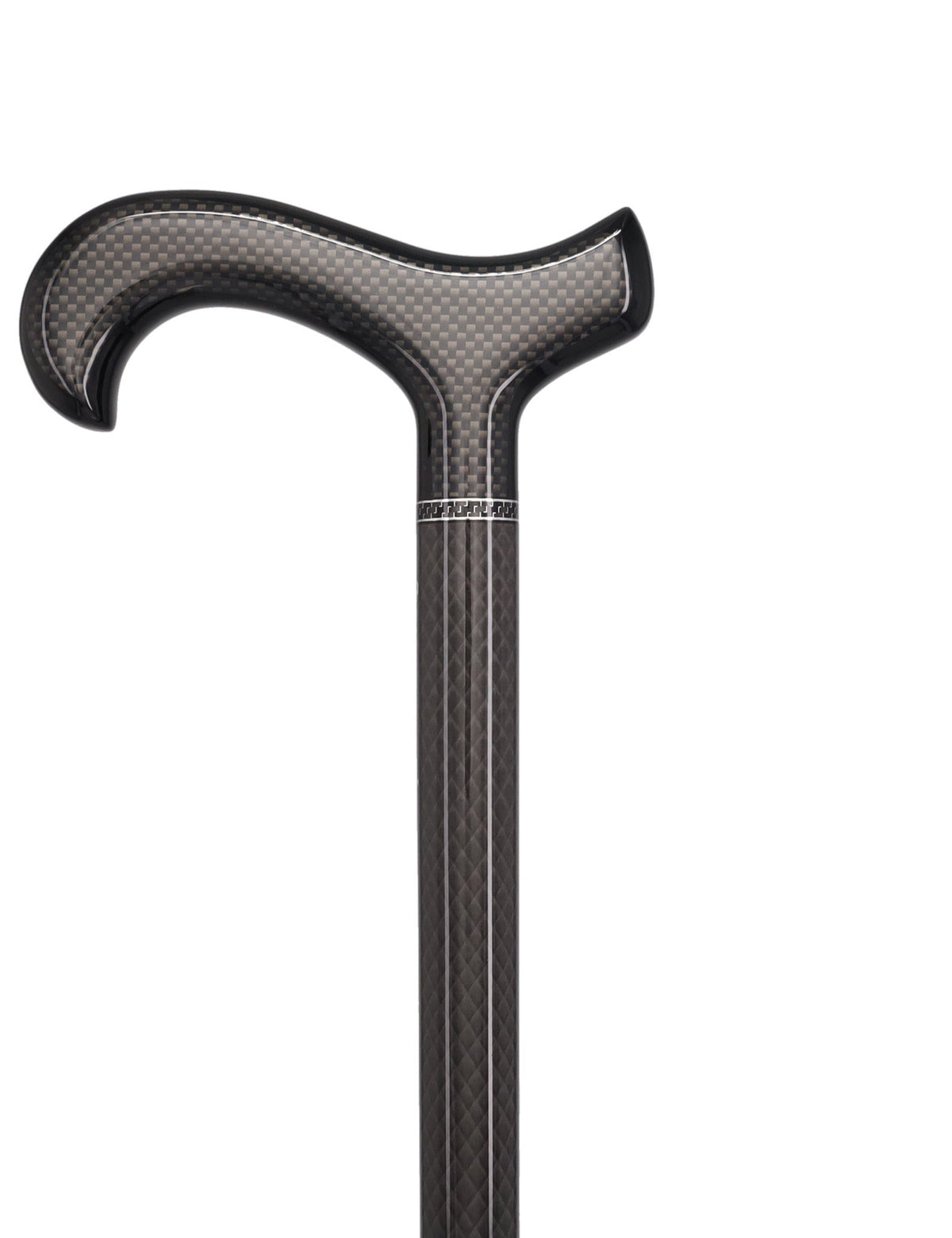 Extra Tall Black Carbon Fiber Derby Cane - Triple Wound Superlite Carbon Fiber Walking Canes - Tophatter Daily Deals