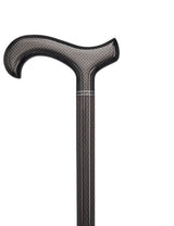 Extra Tall Black Carbon Fiber Derby Cane - Triple Wound Superlite Carbon Fiber Walking Canes - Tophatter Daily Deals