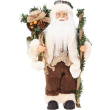 Green Plaid Santa Claus Figurine | Standing Father Christmas Ornament - 30cm Ornament - Tophatter Daily Deals