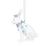 White Hare Christmas Tree Bauble | Resin Rabbit Christmas Tree Ornament - 10cm Baubles - Tophatter Daily Deals