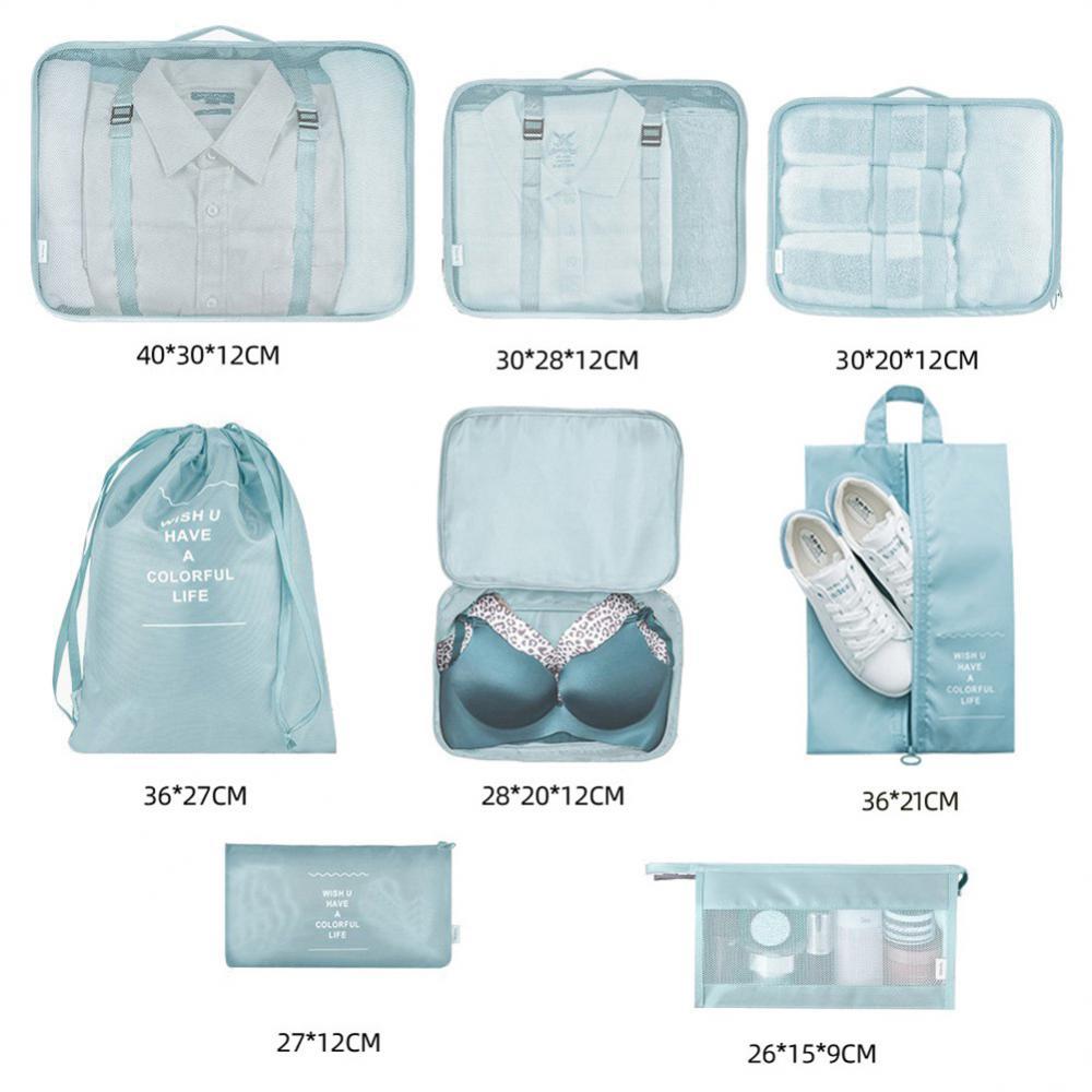 8-piece Set Luggage Divider Bag Travel Storage Clothes Underwear Shoes Organizer Packing Cube Bag 0 - Tophatter Daily Deals