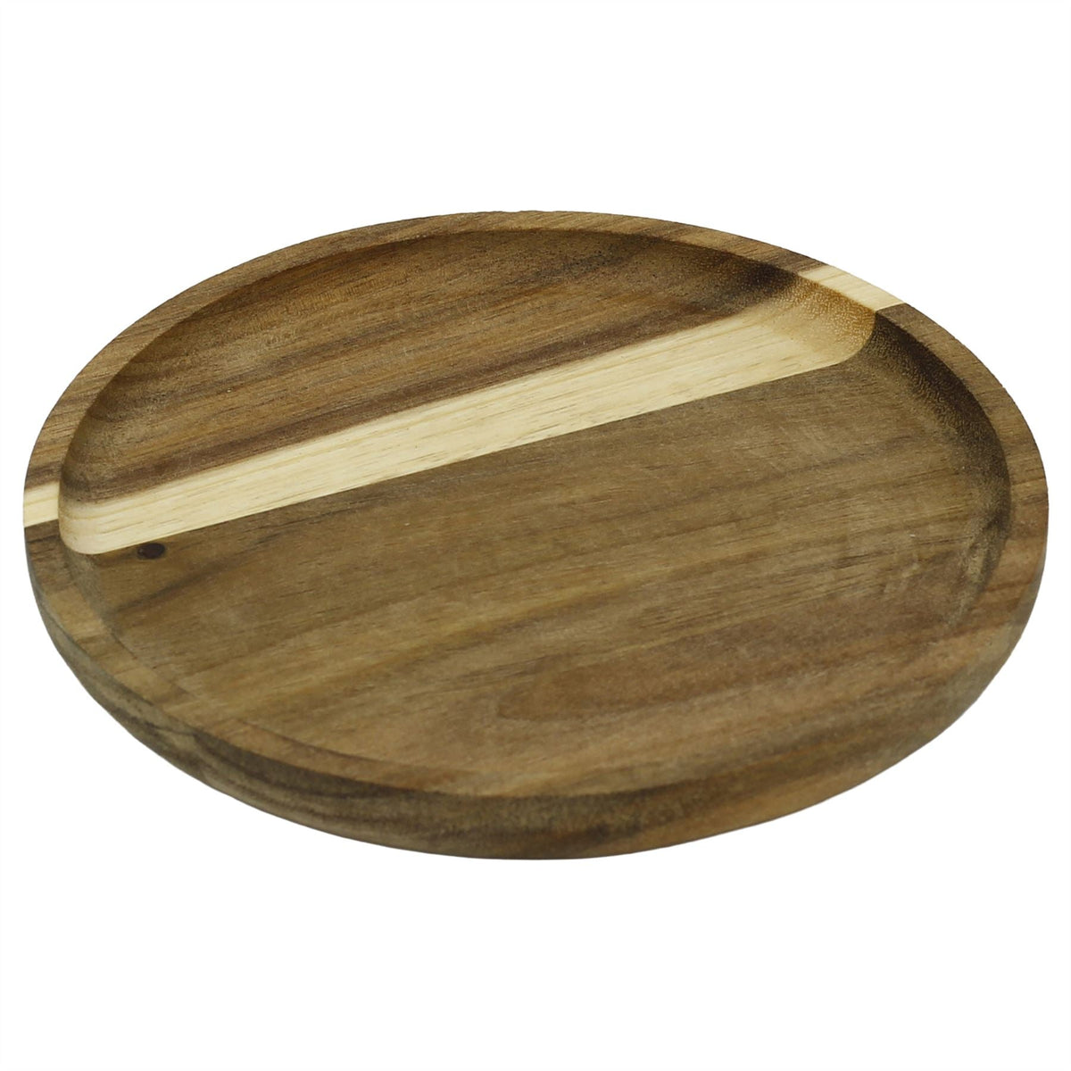 Wooden Trinket Tray, 15cm Round Rustic Trinket Dish in Natural Wood Trinket Dish - Tophatter Daily Deals