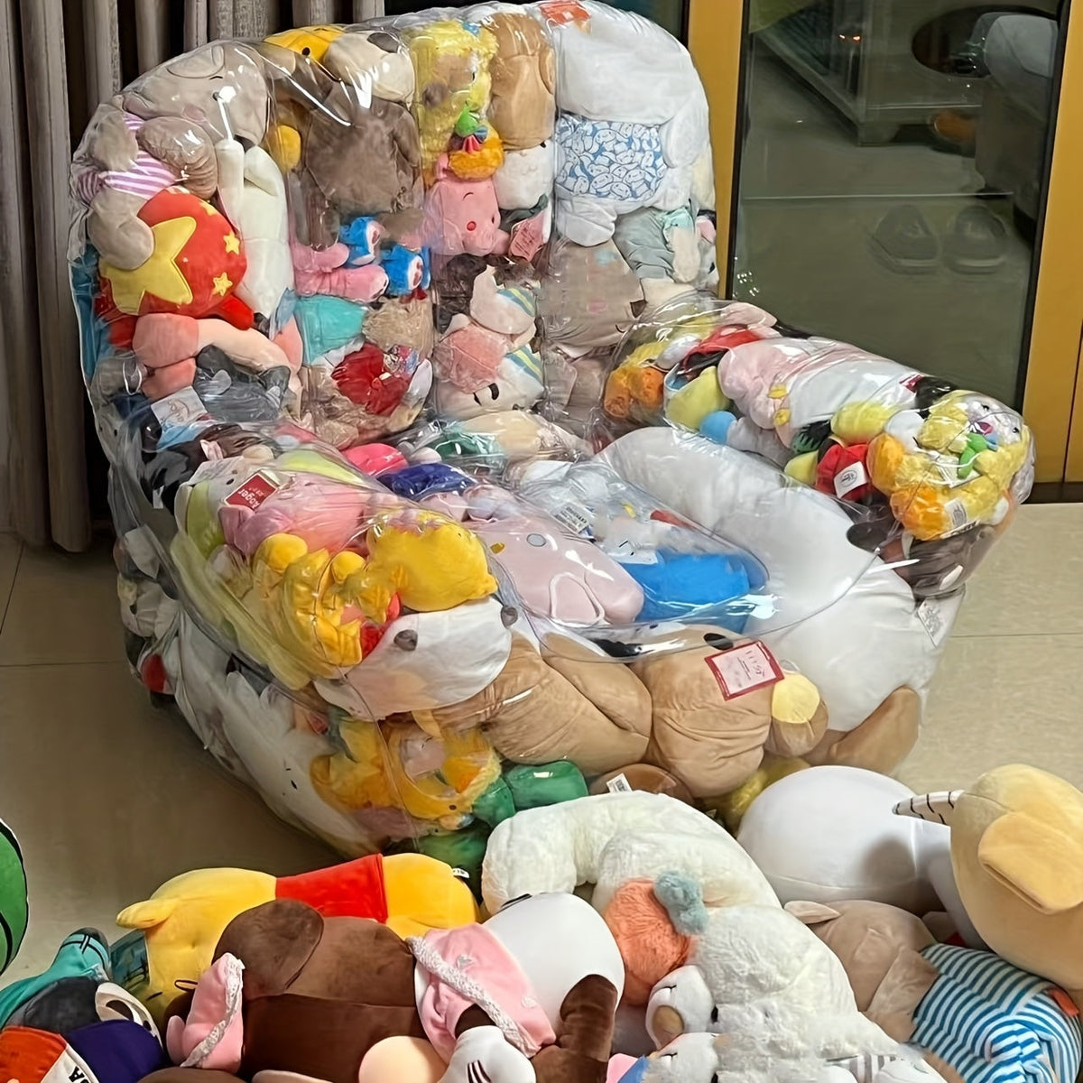 Transparent Sofa Toy Storage Seat Organizer Stuffed Animals - Tophatter Daily Deals