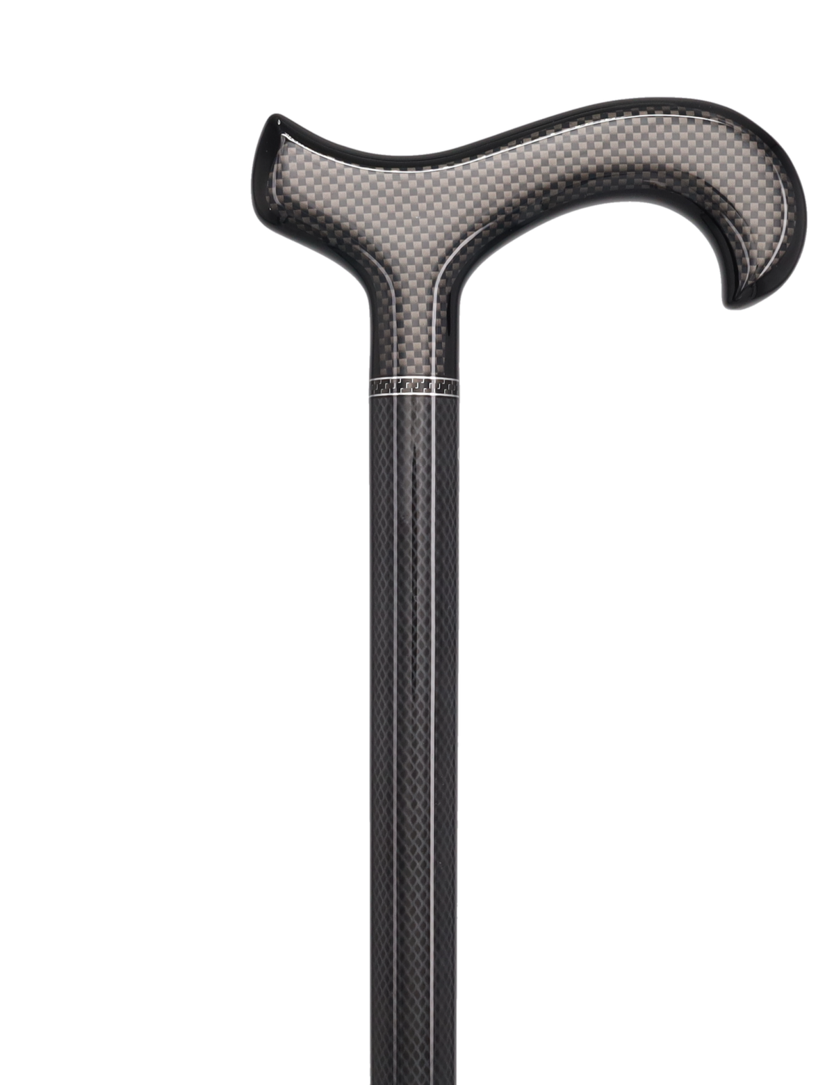 Sleek Carbon Fiber Cane: Mesh Pattern, Black Handle Superlite Carbon Fiber Walking Canes - Tophatter Daily Deals