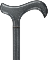 The Silver Lining Metallic Silver Derby Carbon Fiber Walking Cane Superlite Carbon Fiber Walking Canes - Tophatter Daily Deals
