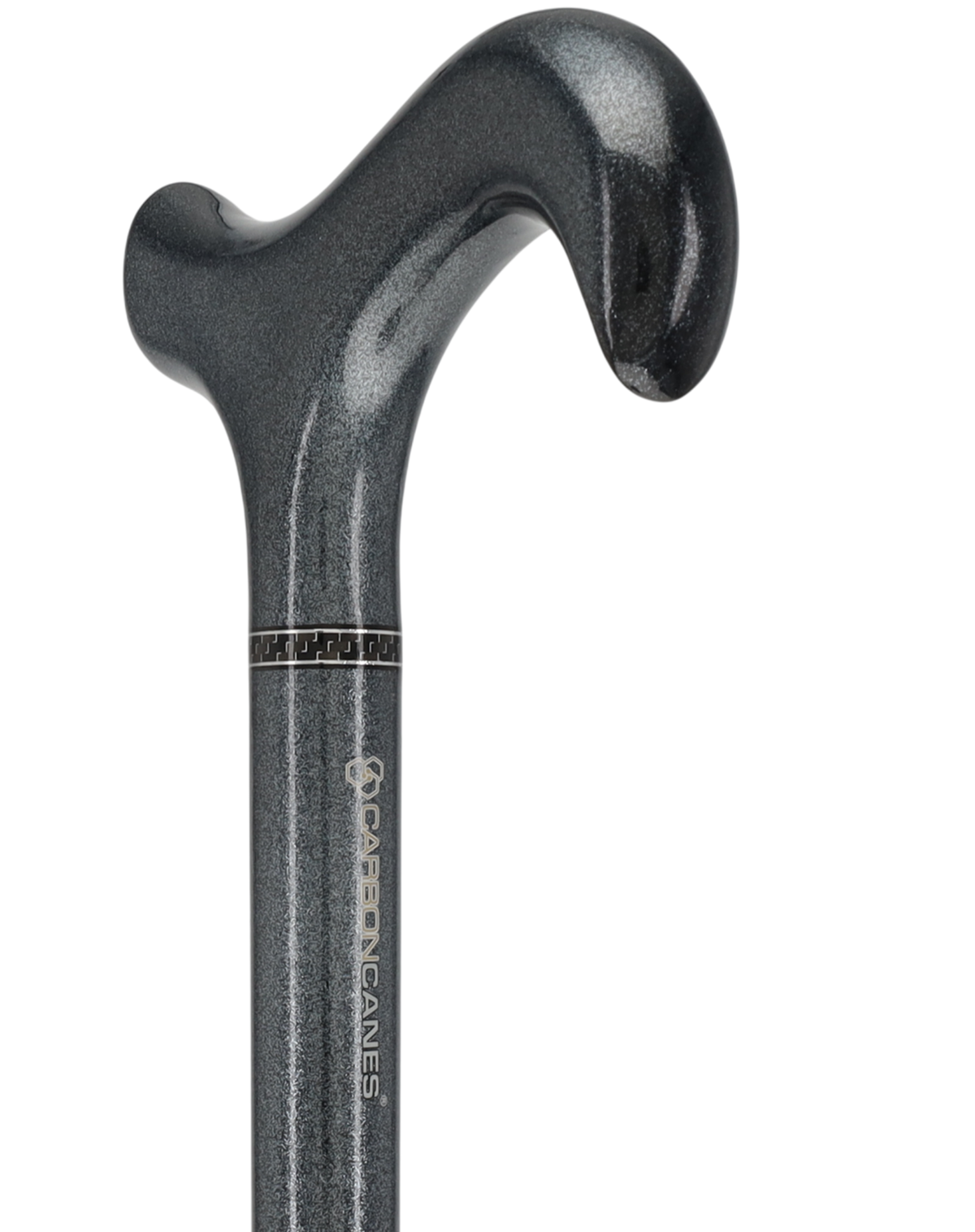 The Silver Lining Metallic Silver Derby Carbon Fiber Walking Cane Superlite Carbon Fiber Walking Canes - Tophatter Daily Deals