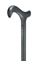 The Silver Lining Metallic Silver Derby Carbon Fiber Walking Cane Superlite Carbon Fiber Walking Canes - Tophatter Daily Deals