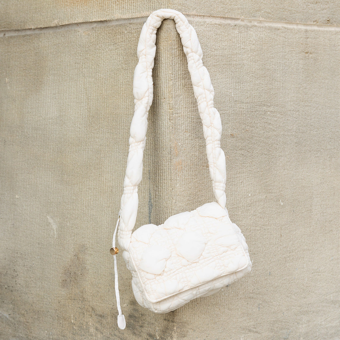 Brinley Foldover Quilted Puffer Crossbody Almond Handbags & Wallets - Tophatter Daily Deals
