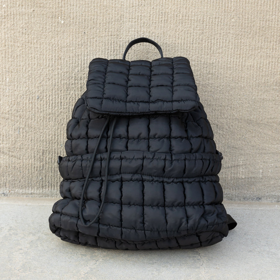 Stevie Quilted Puffer Backpack Black Handbags & Wallets - Tophatter Daily Deals