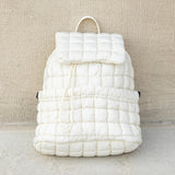 Stevie Quilted Puffer Backpack Ivory Handbags & Wallets - Tophatter Daily Deals