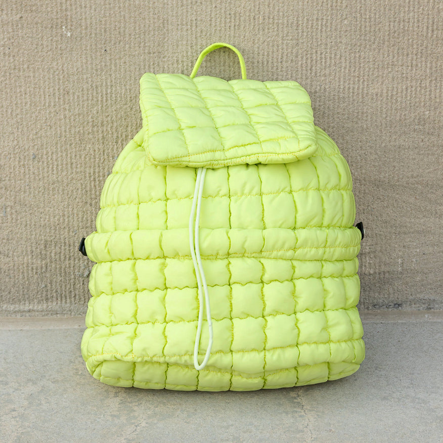 Stevie Quilted Puffer Backpack Citrine Handbags & Wallets - Tophatter Daily Deals
