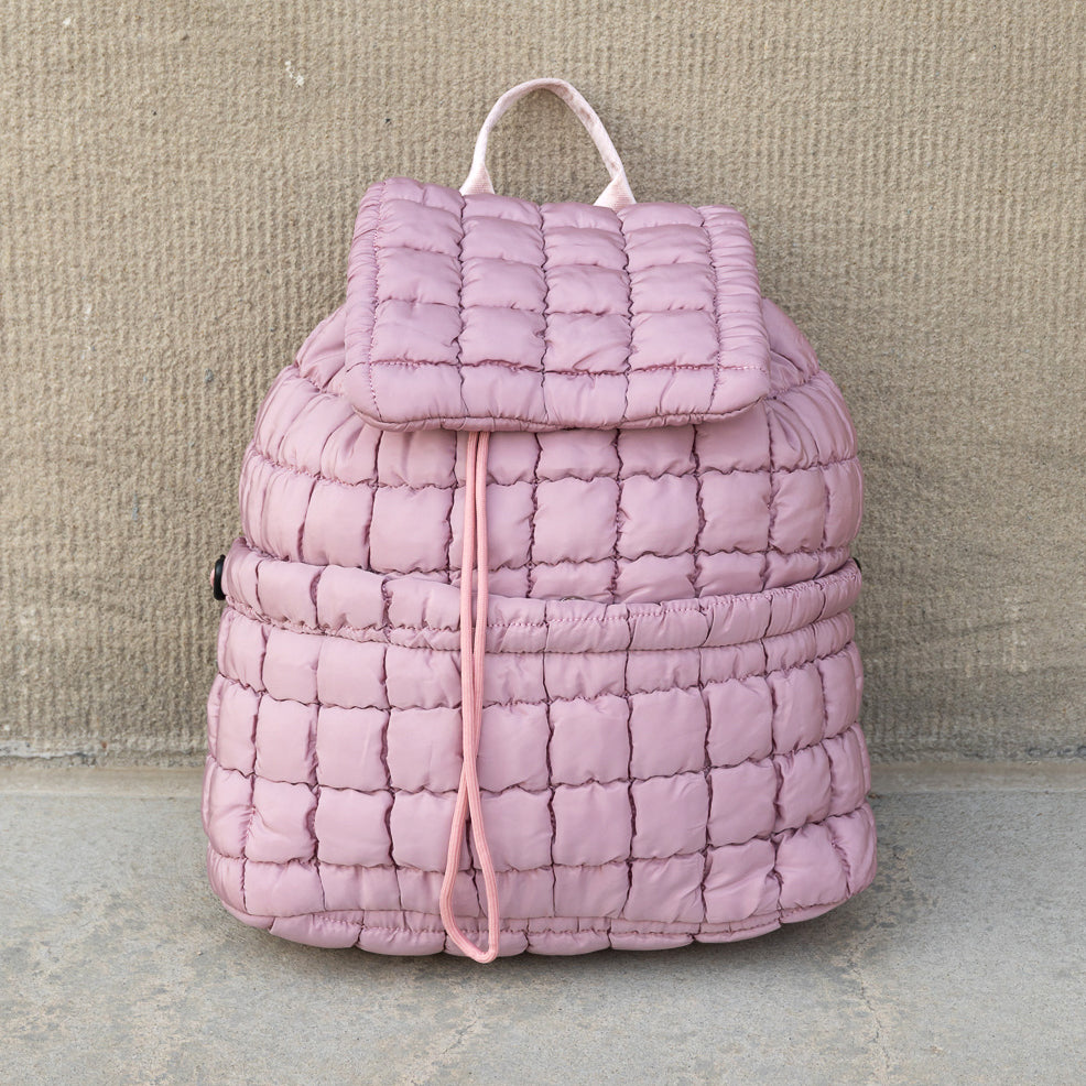 Stevie Quilted Puffer Backpack Mauve Handbags & Wallets - Tophatter Daily Deals