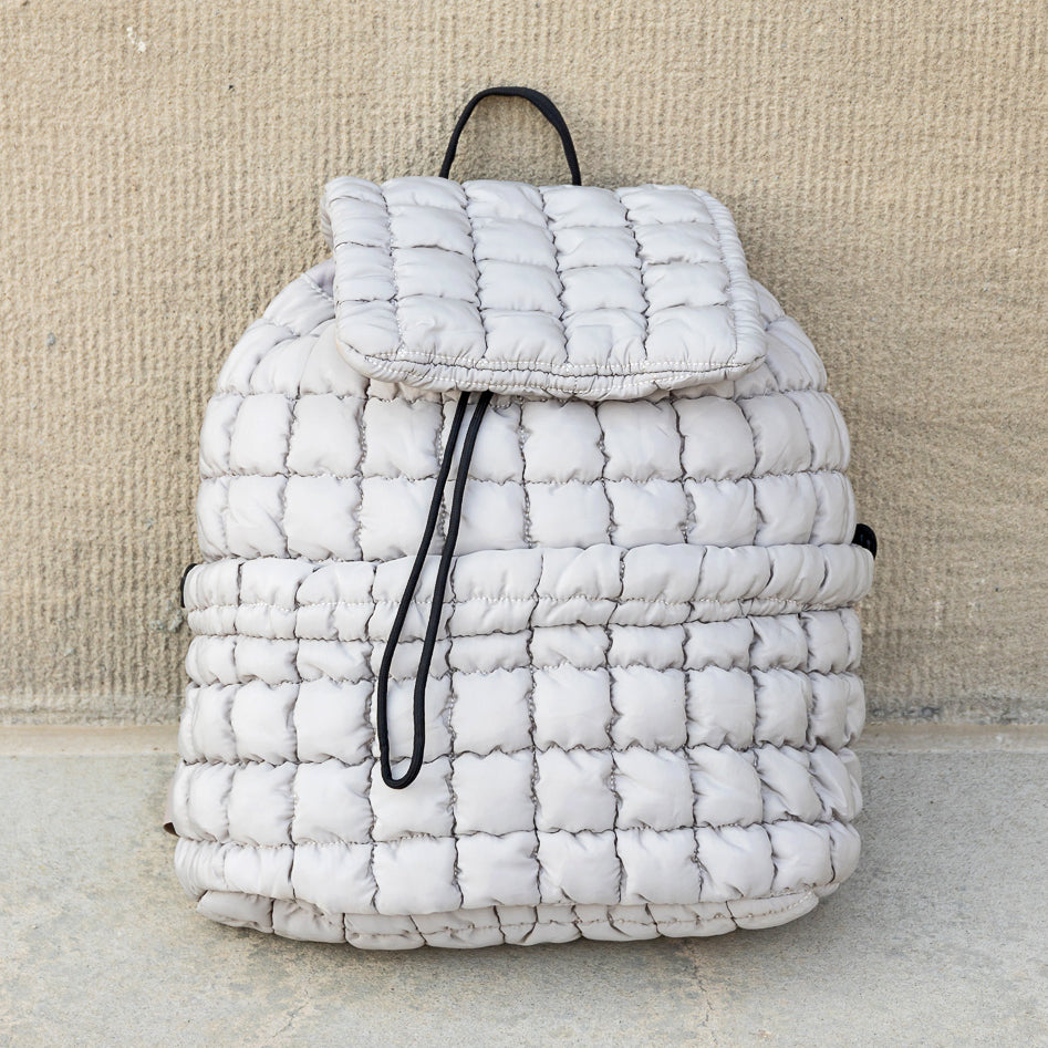 Stevie Quilted Puffer Backpack Pebble Handbags & Wallets - Tophatter Daily Deals