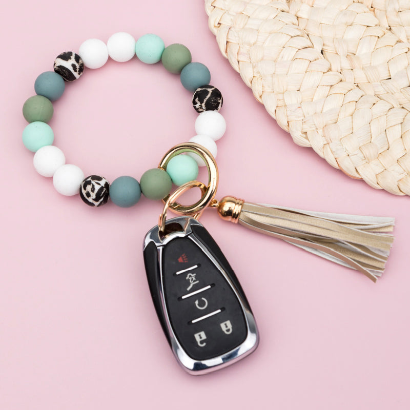 Silicone Monochromatic Key Ring Bracelet Greens Bracelets - Tophatter Daily Deals