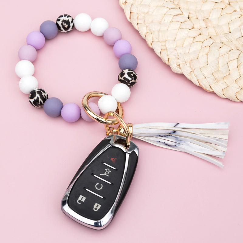 Silicone Monochromatic Key Ring Bracelet Lilacs Bracelets - Tophatter Daily Deals