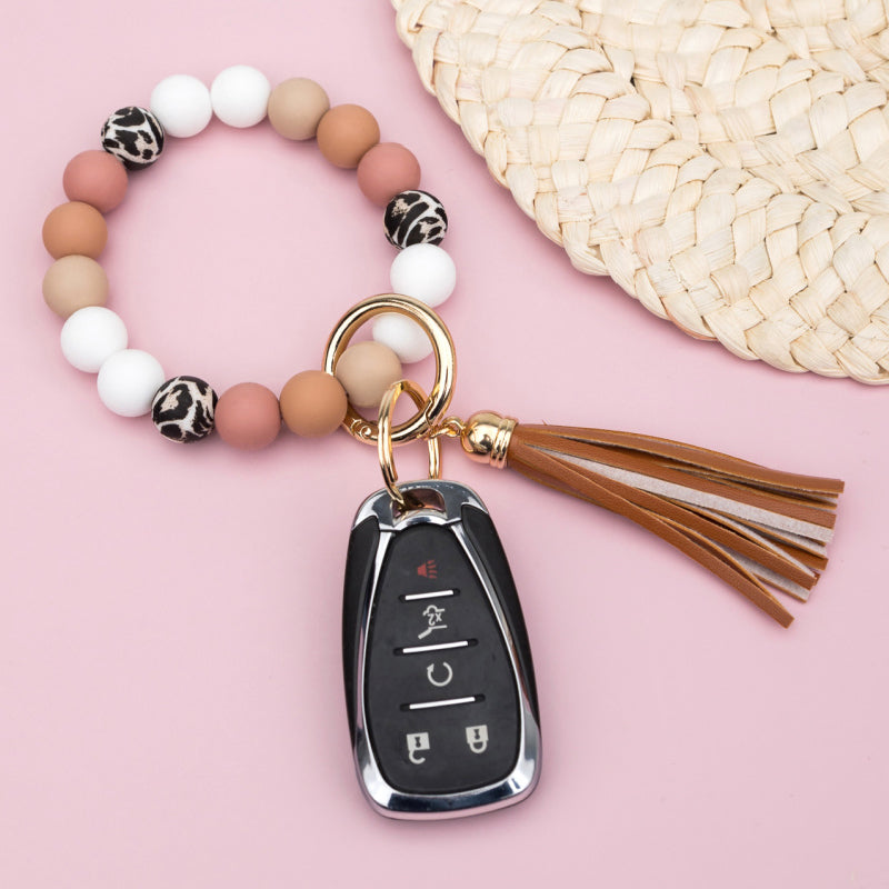 Silicone Monochromatic Key Ring Bracelet Clays Bracelets - Tophatter Daily Deals