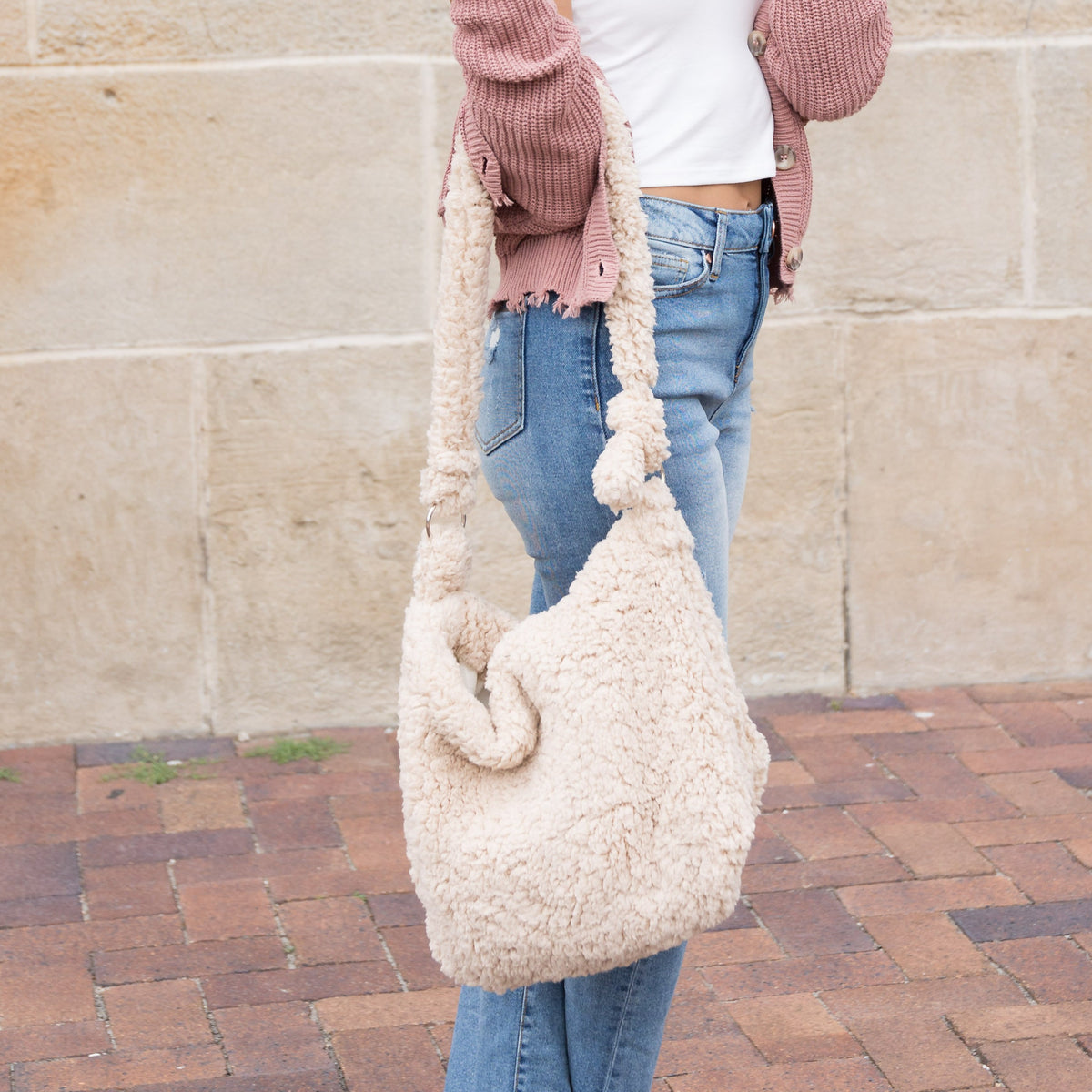 Boucle Sherpa Messenger Bag Handbags & Wallets - Tophatter Daily Deals