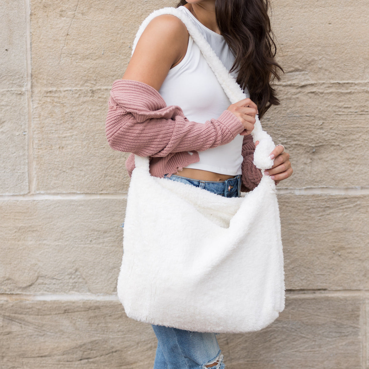 Boucle Sherpa Messenger Bag Handbags & Wallets - Tophatter Daily Deals