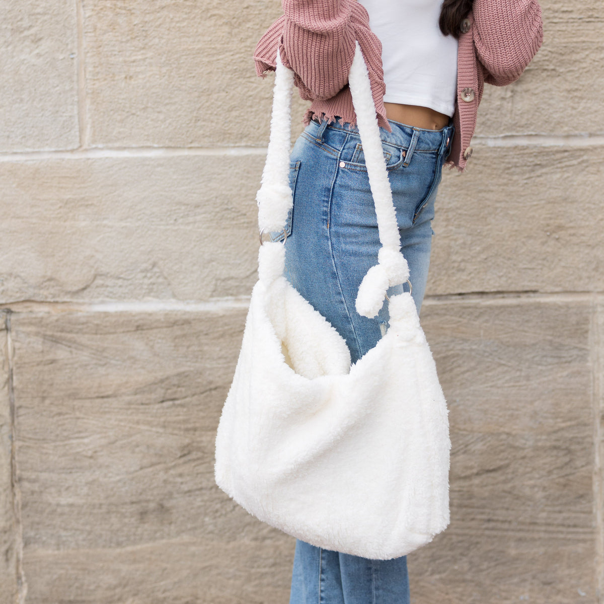 Boucle Sherpa Messenger Bag Handbags & Wallets - Tophatter Daily Deals