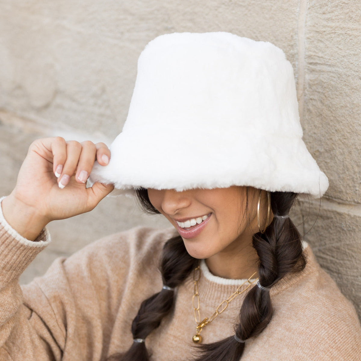 Plush Fur Bucket Hat Hats - Tophatter Daily Deals