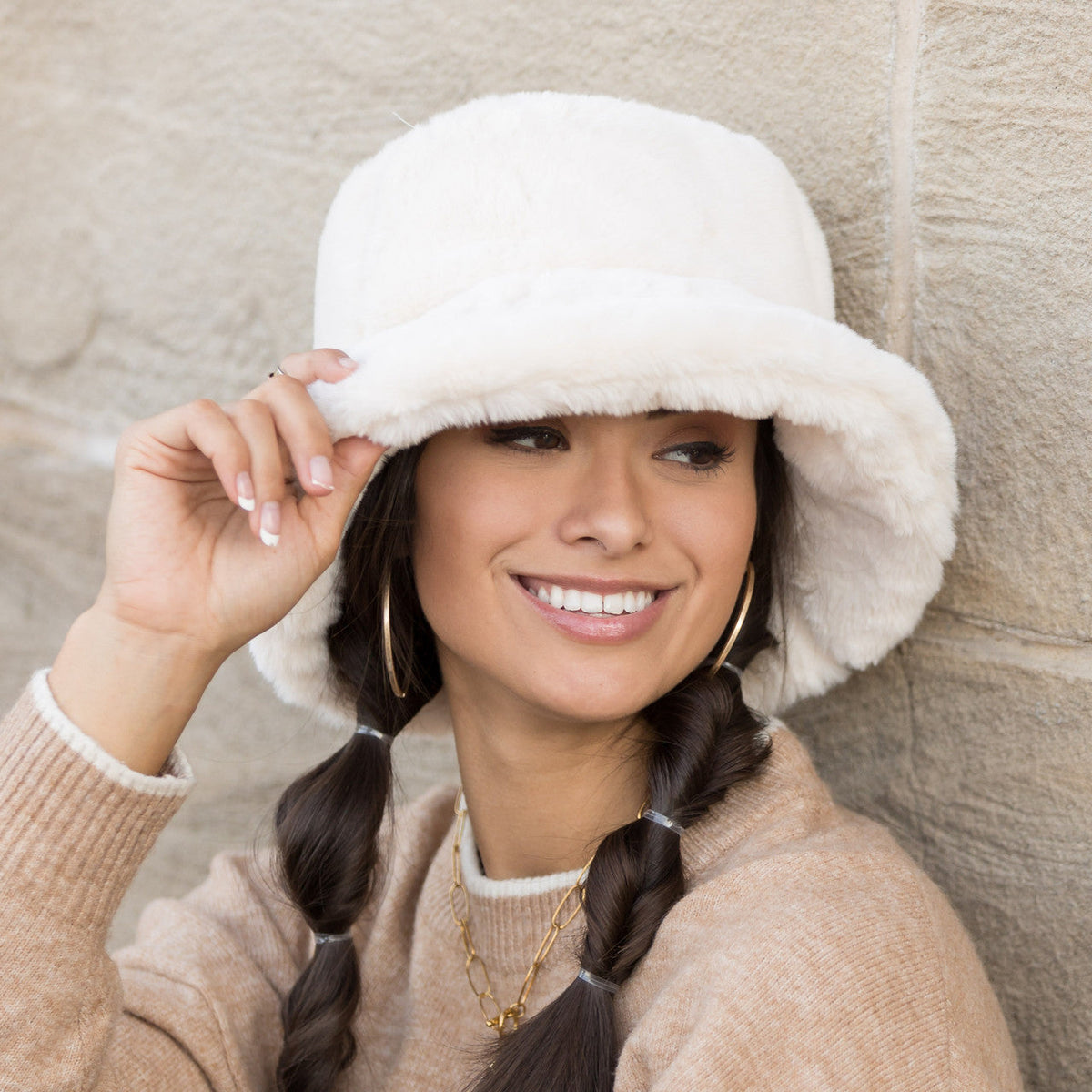 Plush Fur Bucket Hat Hats - Tophatter Daily Deals