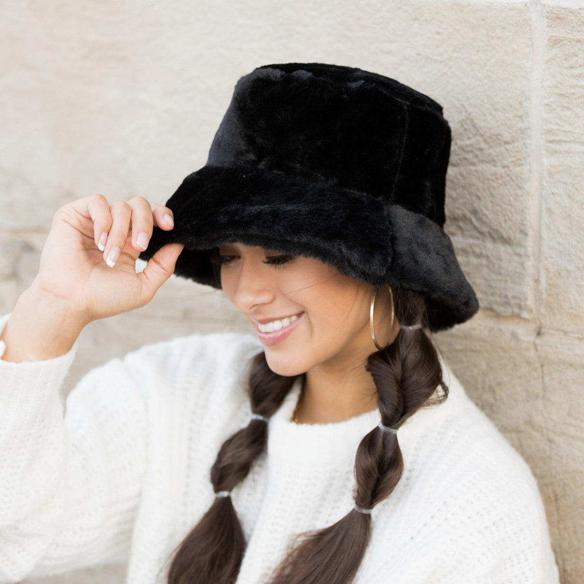 Plush Fur Bucket Hat Hats - Tophatter Daily Deals