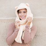 Teddy Bear Hooded Scarf Gloves, Scarves & Earmuffs - Tophatter Daily Deals