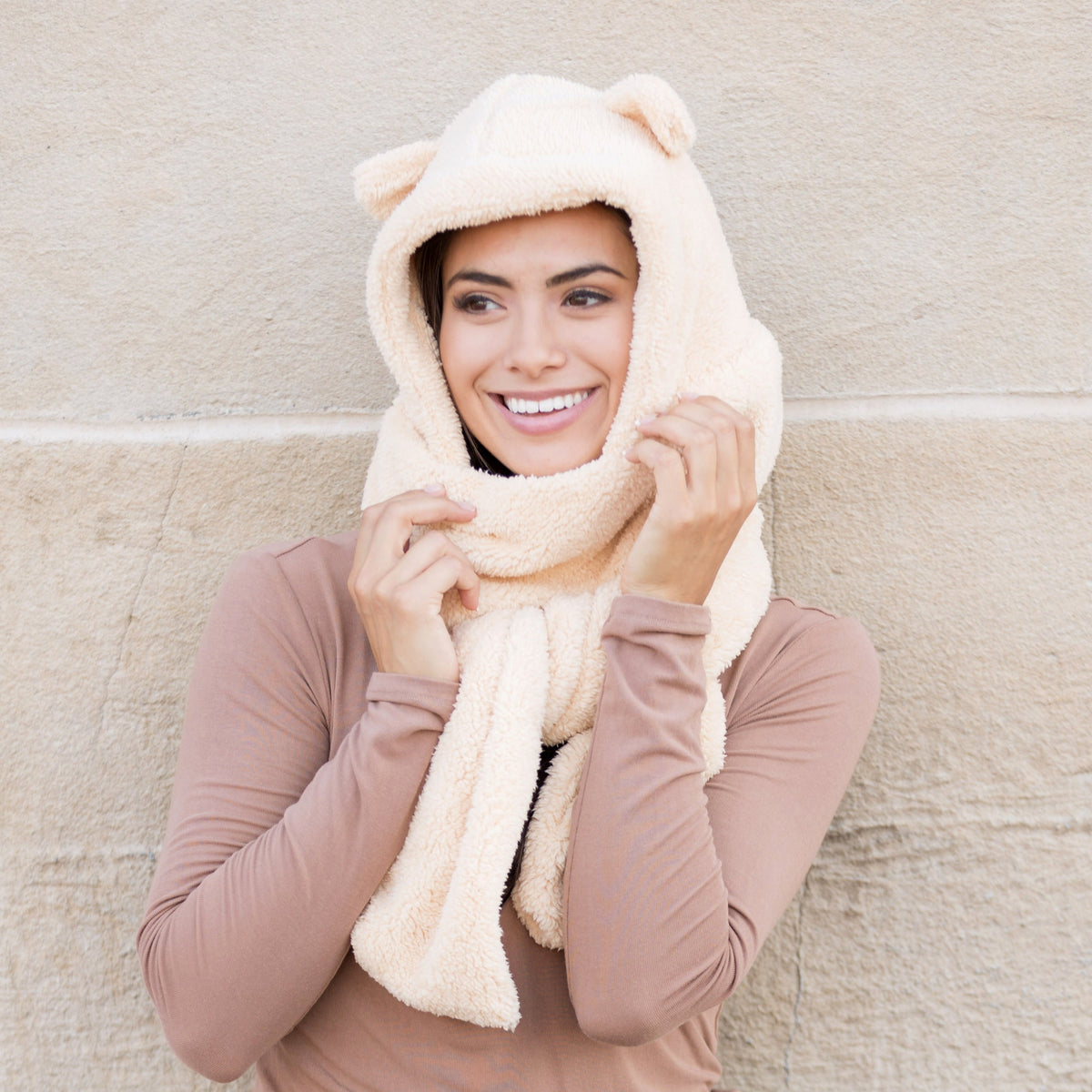 Teddy Bear Hooded Scarf Gloves, Scarves & Earmuffs - Tophatter Daily Deals