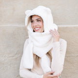 Teddy Bear Hooded Scarf Gloves, Scarves & Earmuffs - Tophatter Daily Deals