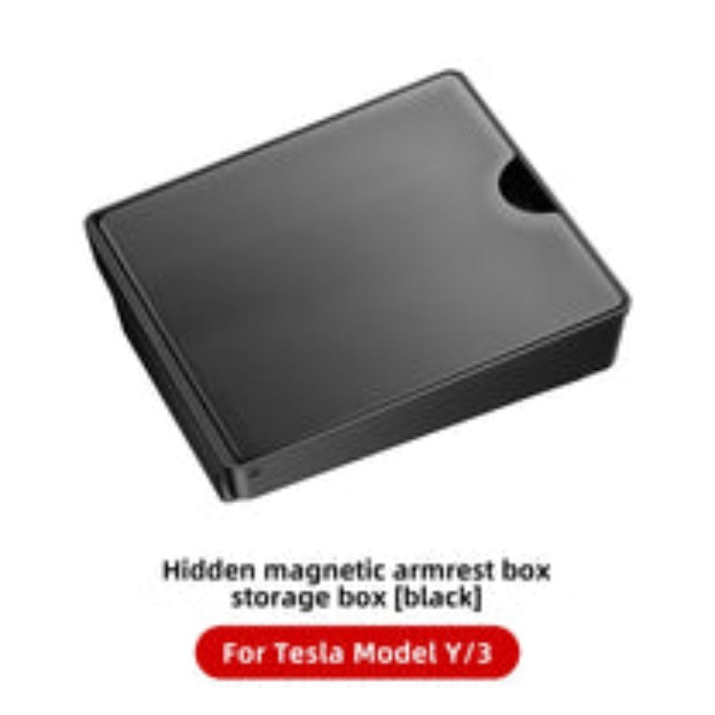 Applicable To Model3Y Central Control Armrest Storage Box Black 0 - Tophatter Daily Deals