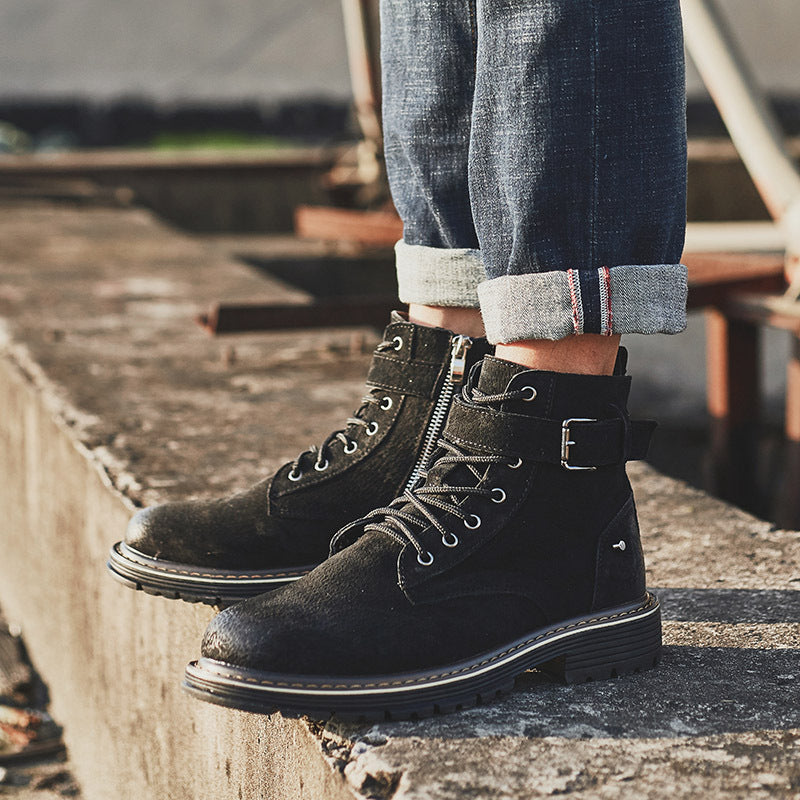 Autumn Korean Style Trendy British Short Boots Men 0 - Tophatter Daily Deals