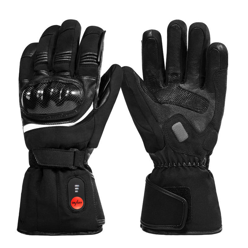 Autumn And Winter Warm Motorcycle Riding Gloves Lithium Battery Heating Black EU without Battery 0 - Tophatter Daily Deals