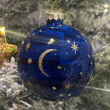 Celestial Christmas Bauble | Moon & Stars Christmas Tree Hanging Ornament - 8cm Baubles - Tophatter Daily Deals