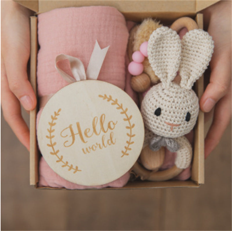 Baby Educational Toy Molar Teether Gift Box Rabbit suit B 0 - Tophatter Daily Deals
