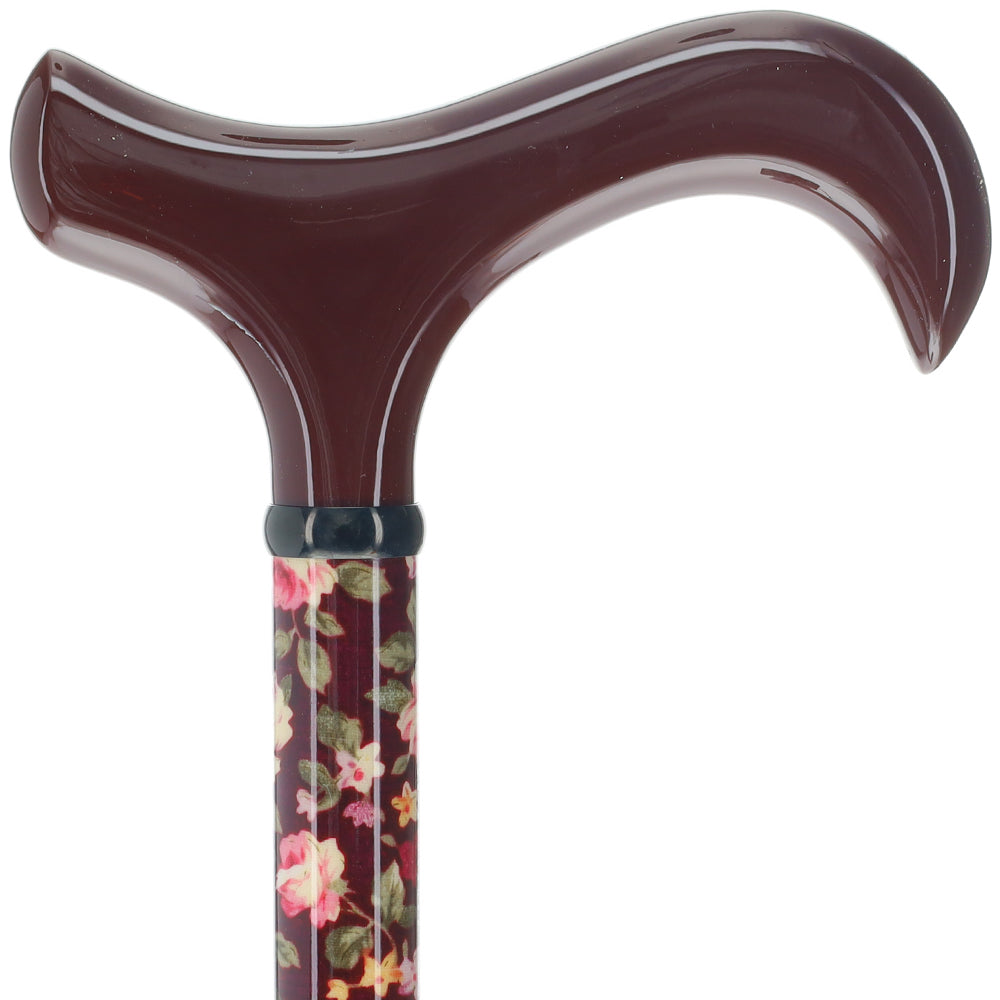 Dark Floral Derby Cane: Adjustable Carbon Fiber Superlite Carbon Fiber Walking Canes - Tophatter Daily Deals