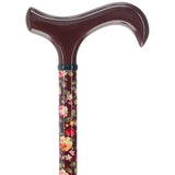 Dark Floral Derby Cane: Adjustable Carbon Fiber Superlite Carbon Fiber Walking Canes - Tophatter Daily Deals