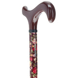 Dark Floral Derby Cane: Adjustable Carbon Fiber Superlite Carbon Fiber Walking Canes - Tophatter Daily Deals