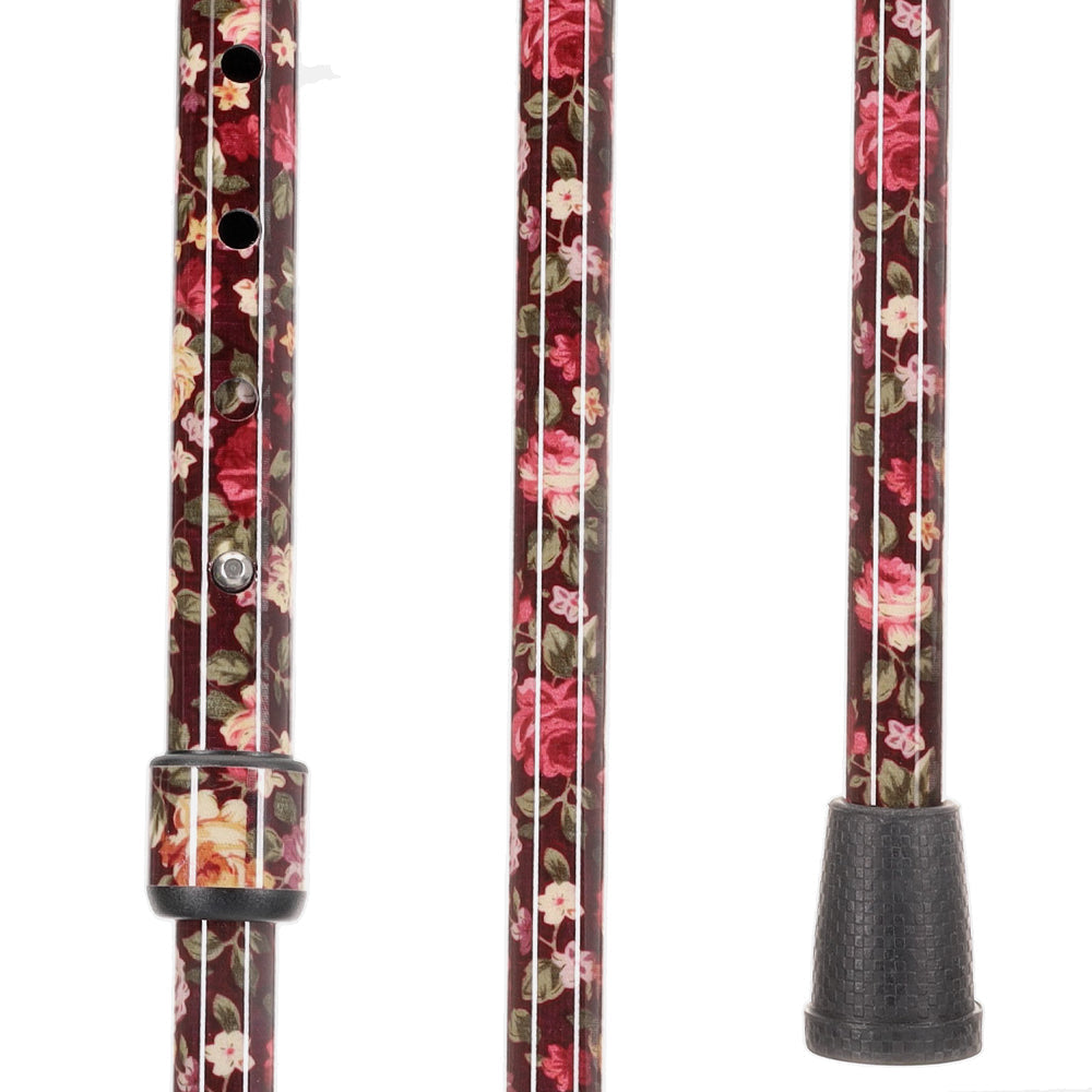 Dark Floral Derby Cane: Adjustable Carbon Fiber Superlite Carbon Fiber Walking Canes - Tophatter Daily Deals
