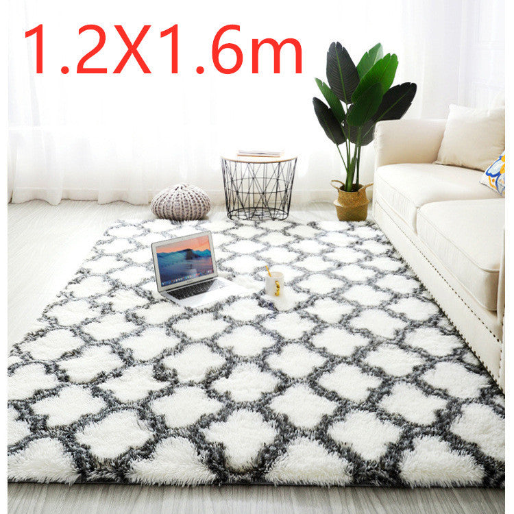 Bedside Pattern Carpet Living Room Tea Table Mat White geometry 1.2X1.6m 0 - Tophatter Daily Deals