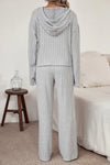 Ribbed Drawstring Hoodie and Pants Lounge Set Loungewear Sets - Tophatter Daily Deals