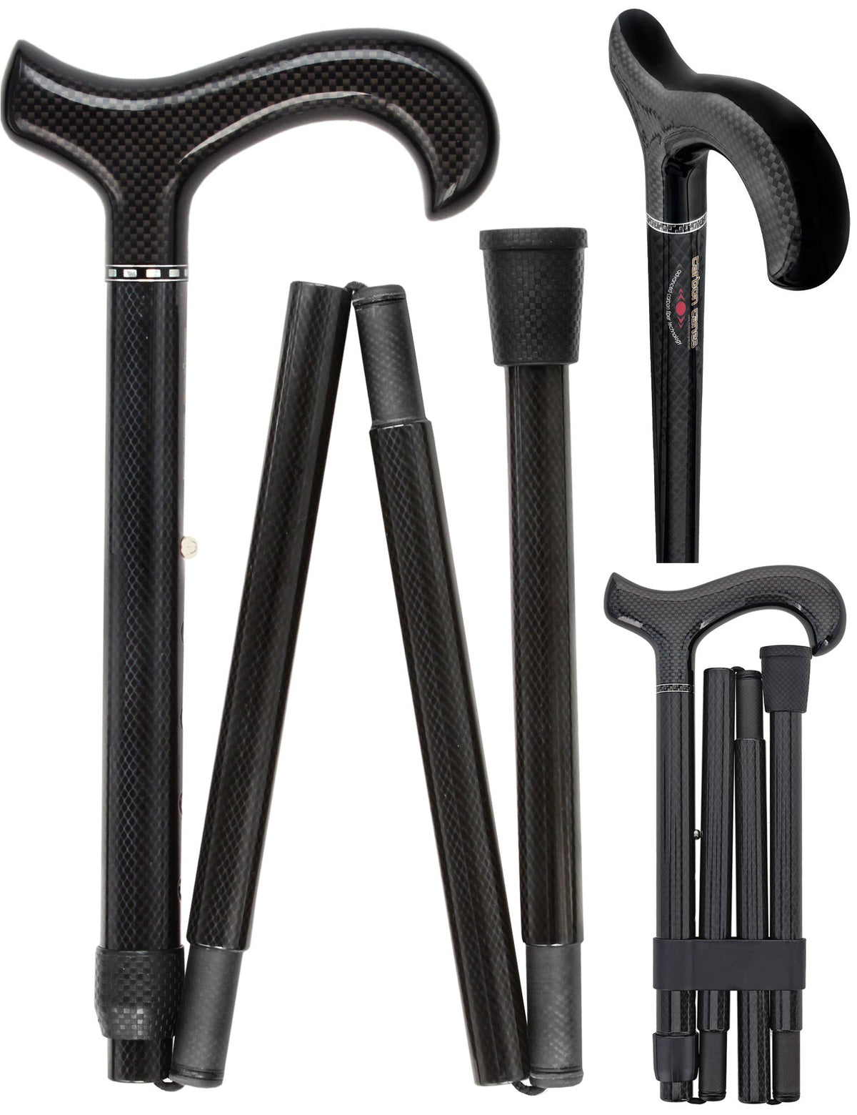 Lightweight Mesh Carbon Fiber Cane - Foldable & Adjust Superlite Carbon Fiber Walking Canes - Tophatter Daily Deals