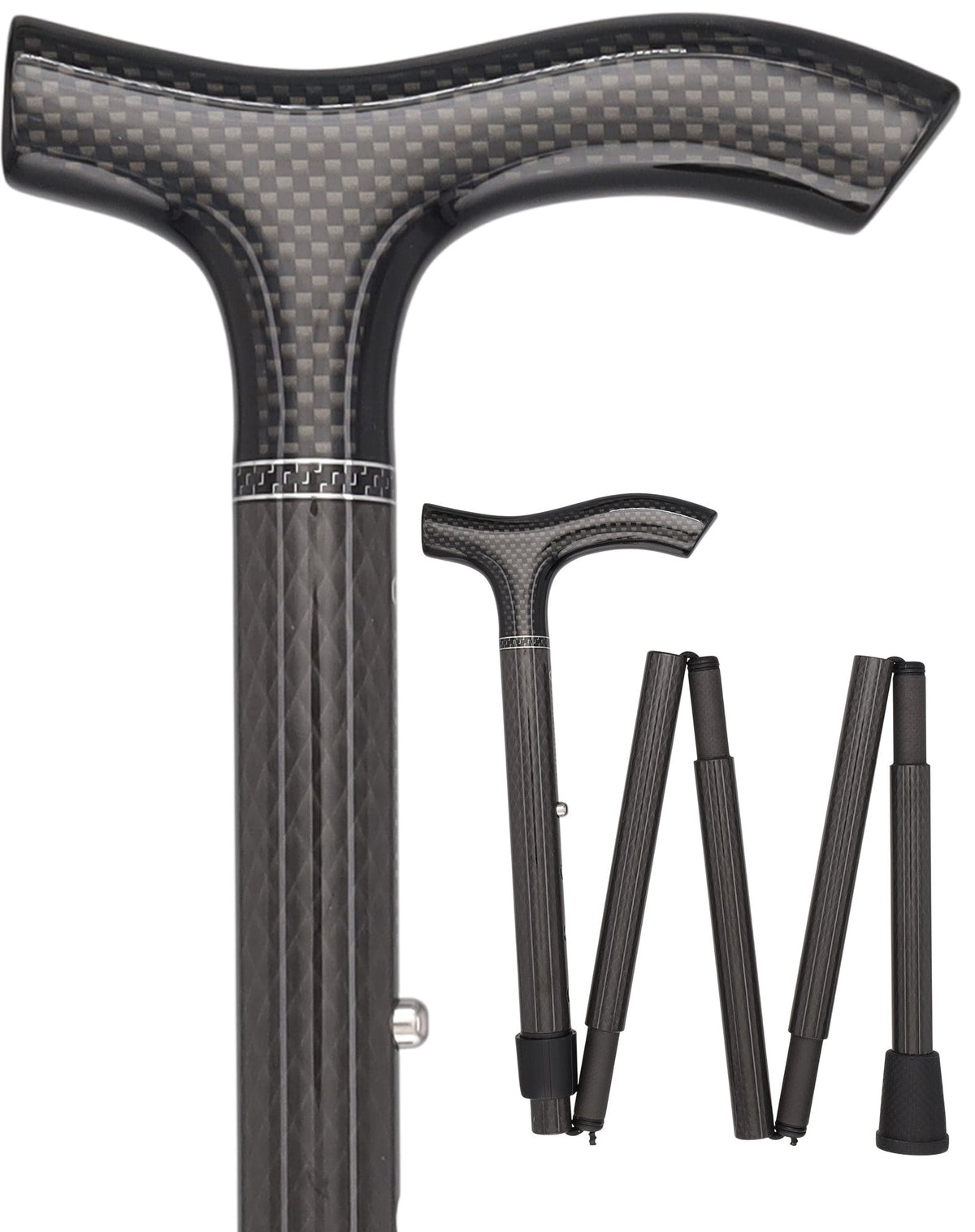 Ultra-Light Mini Folding Carbon Fiber Cane - Adjustable Fritz Superlite Carbon Fiber Walking Canes - Tophatter Daily Deals
